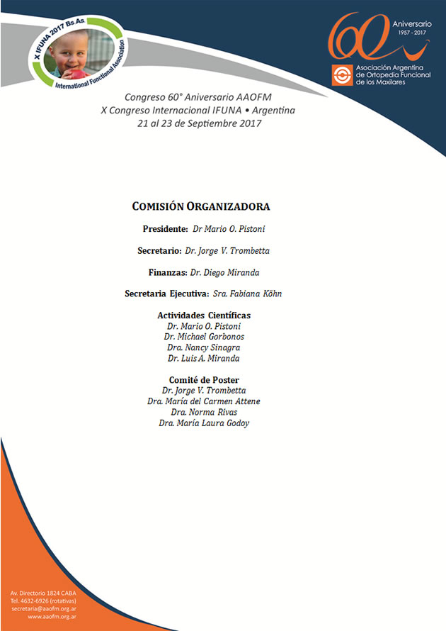 CONGRESO AAOFM 60º ANIVERSARIO - X IFUNA ARGENTINA 2017 - Comisión Organizadora