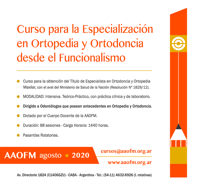 Curso para la Especialización en Ortopedia y Ortodoncia desde el Funcionalismo