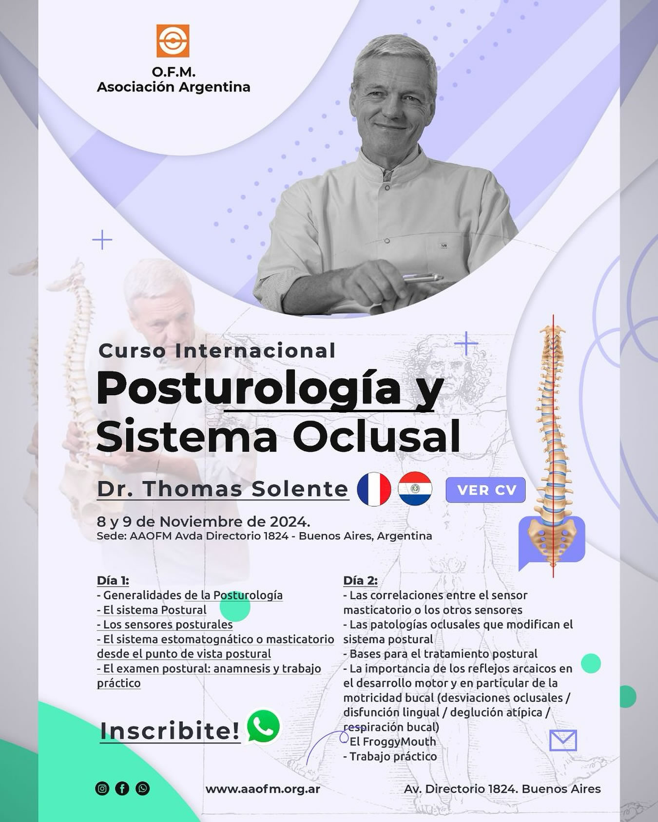 <BIG>CURSO INTERNACIONAL</BIG><BR>POSTUROLOGÍA Y SISTEMA OCLUSAL - Dr. Thomas Solente - Francia / Paraguay