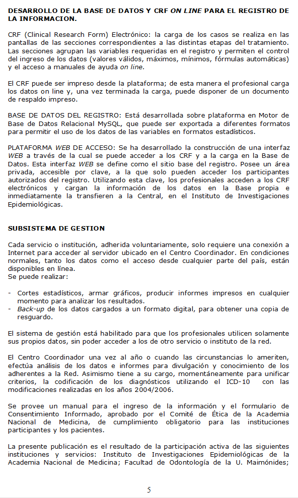 Trabajo de Investigacin: Diseo y Organizacin de una Red de Servicios de Rehabilitacin de Poblacin con Fisuras Labio-Alveolo-Palatinas (FLAP) - Pgina 05