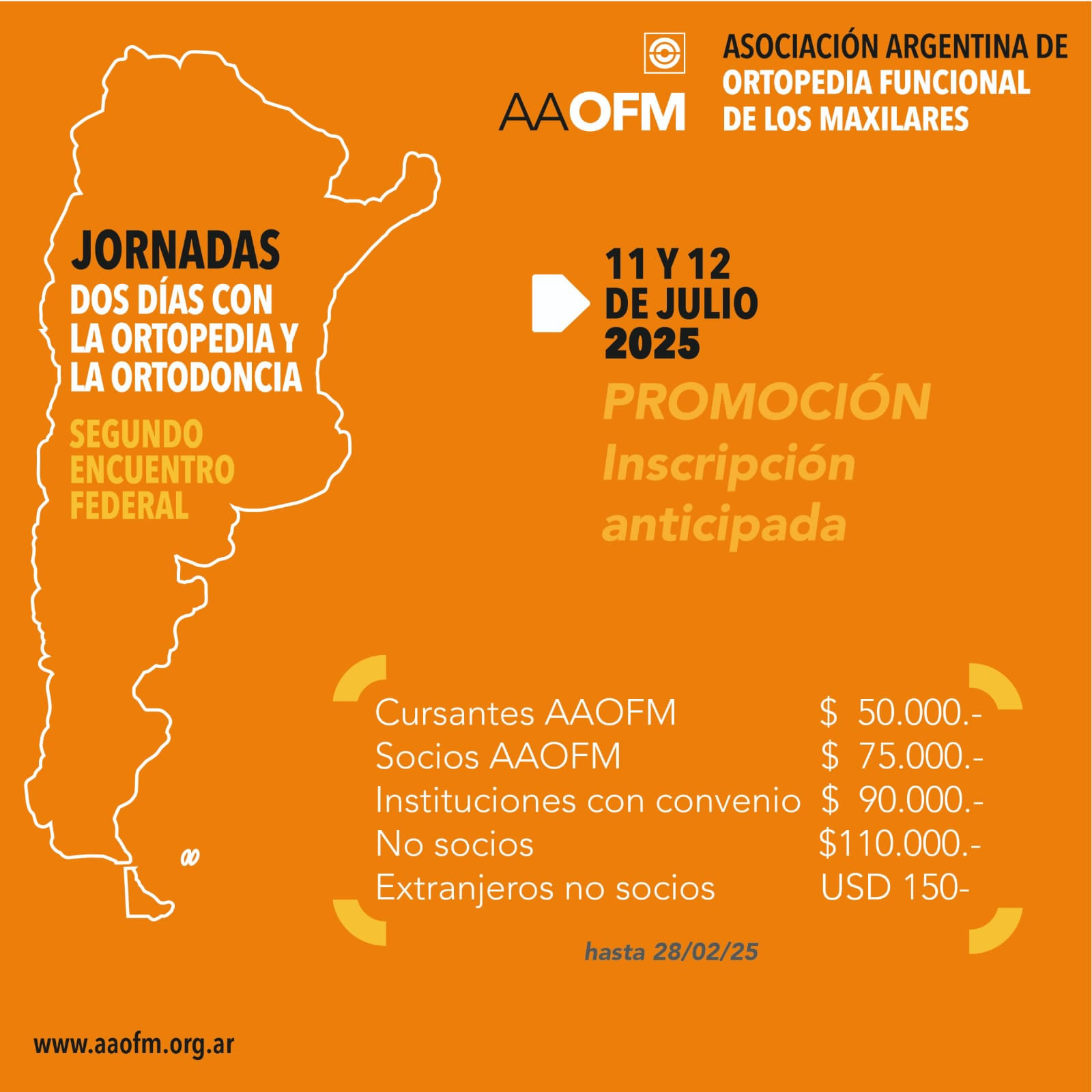 Jornadas 2 Días con La Ortopedia y La Ortodoncia 2025 - Segundo Encuentro Federal - 11 y 12 de Julio de 2025.