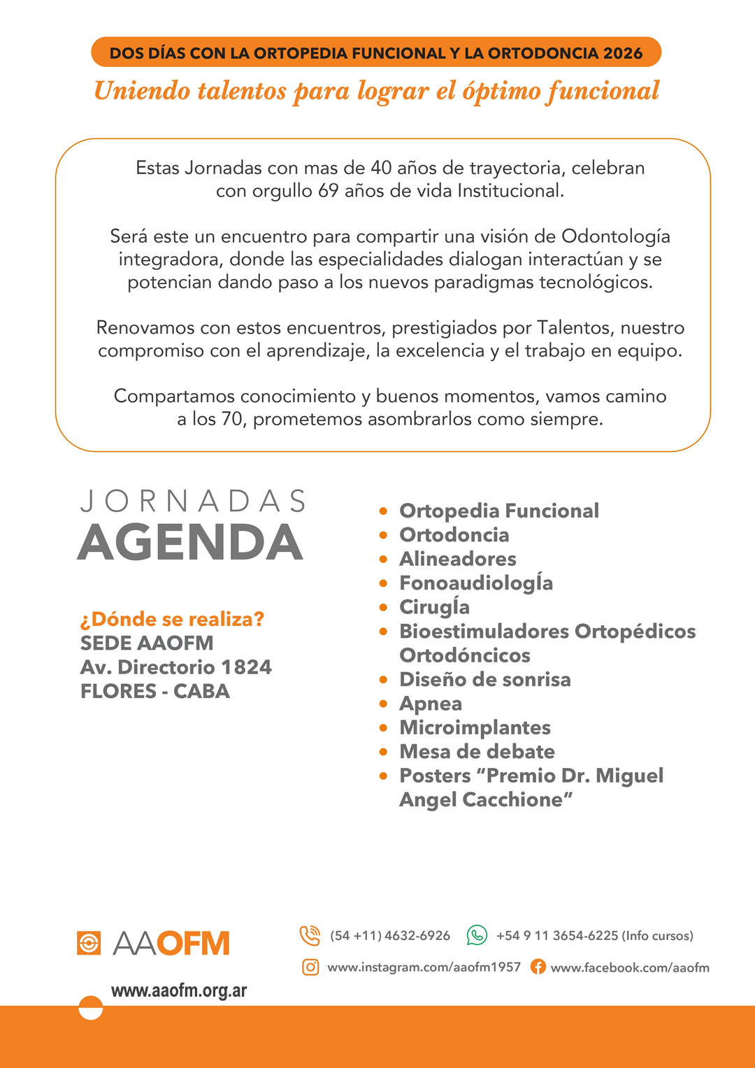 JORNADAS 2 DÍAS CON LA ORTOPEDIA FUNCIONAL Y LA ORTODONCIA 2026