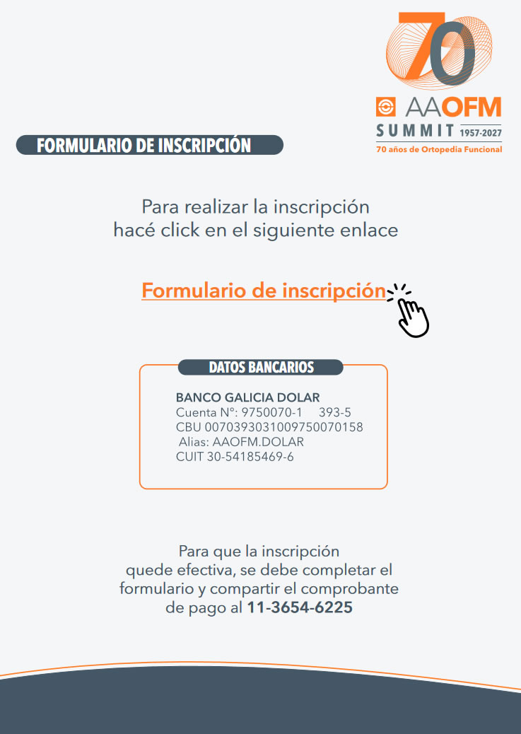 SUMMIT 70 AÑOS 1957-2027 - INSCRIPCIÓNES Y CONSULTAS