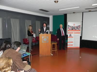 Vice presidenta de la AAOFM: Dra. Nancy Sinagra, Dr. Ricardo Abrate y Dr. Guillermo Godoy Esteves.