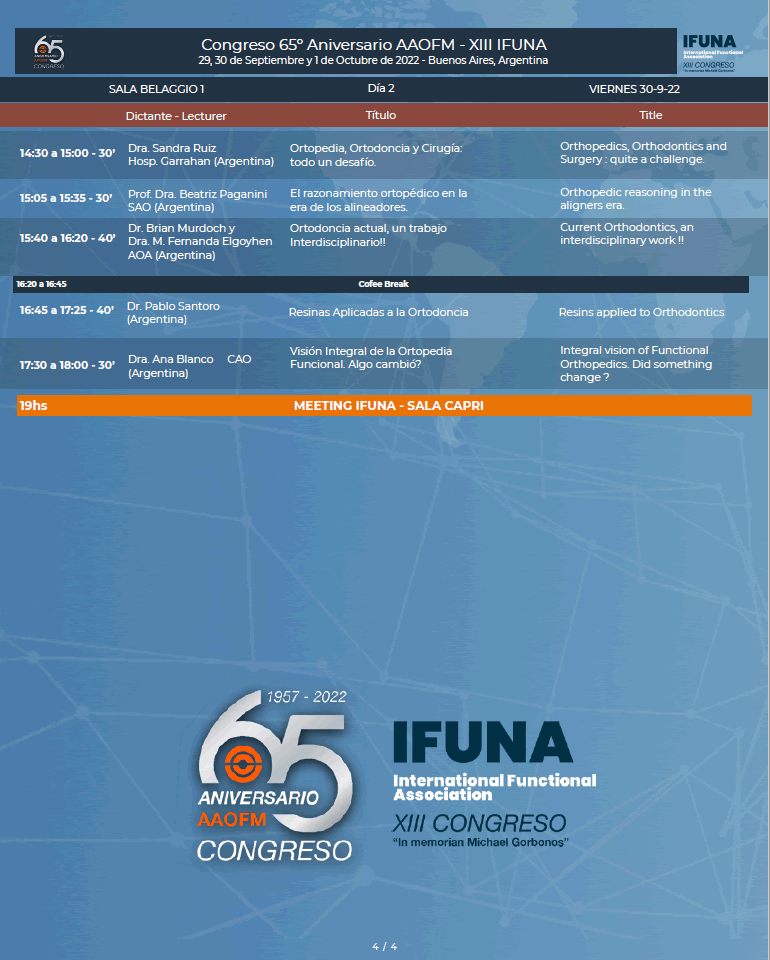 65º Congreso Aniversario de la AAOFM - Programa